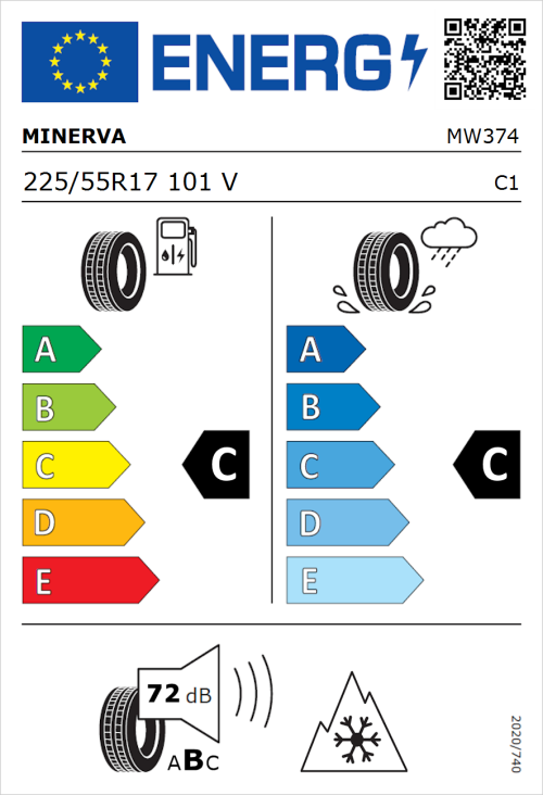 Tyre Label for Minerva Frostrack HP 225/55R17 101V